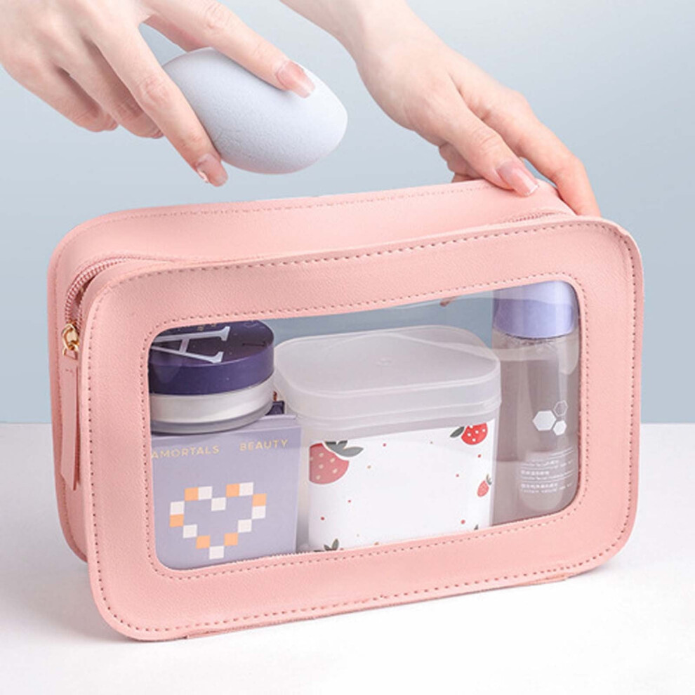 Transparent zippered makeup travel bag 1 piece