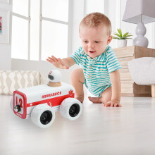 Wooden Push Toy Cars for Toddlers 1-3 Years, Fire Truck