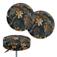 Housse de tabouret de bar Dry Leaves, coussin rond 14–16 po en polyester