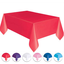 Red Plastic Tablecloth Rectangle 6 ft x 4.5 ft