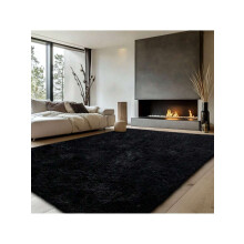 Plush Shaggy Rug Light Gray 9x12 ft Soft Long Pile
