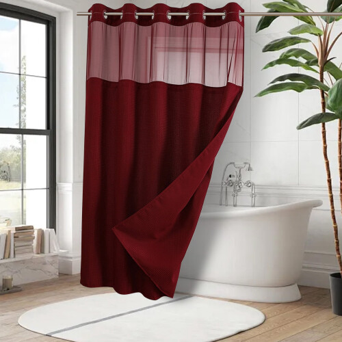 Ensemble de rideau de douche imperméable en polyester 4 pièces 1
