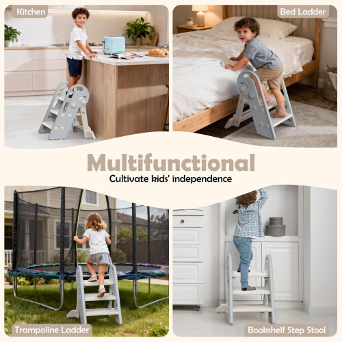 Onasti Toddler Step Stool Adjustable 3 Steps for Kid Potty Training wi 2
