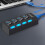 Concentrador USB 3.0 de 4 puertos, expansor de datos portátil negro 1