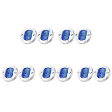 10X DC12V Rundes Marine Boot LED Innen Beleuchtung Kabinen Deck Heck 6 LED Seiten Markierungs Licht Navigation Hell Blau