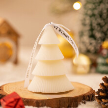 Handmade Christmas Scented Soy Wax Candle White Tree Shape