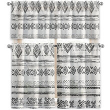 Farmhouse Black White Kitchen Curtains 36 inch 3-Piece Boho