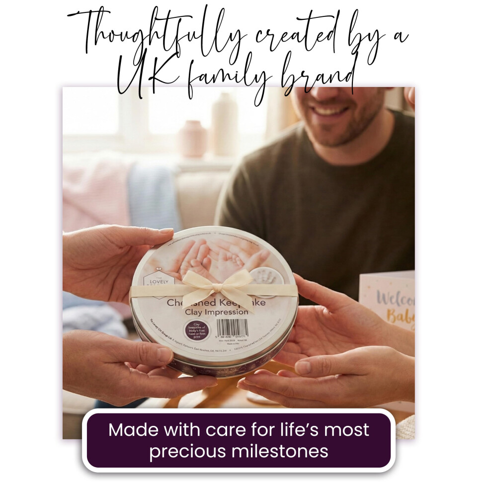 The Lovely Keepsake Company Baby Footprint Kit Handprint Kit With Air Drying Clay – Keepsake Tin