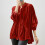 Blusa feminina de veludo com decote em V e mangas compridas 1