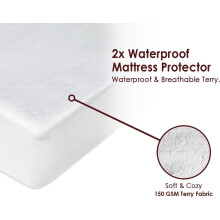 2x Cot Bed Waterproof Mattress Protectors 70x140 cm NonNoisy Ultra So