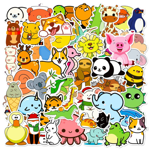 Cartoon Animal Stickers Pack 50 Pieces 2
