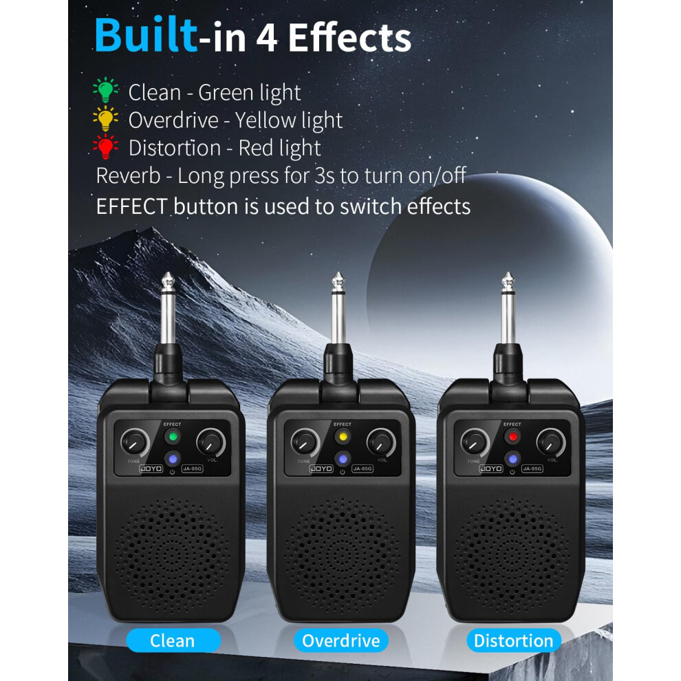 Joyo Mini Guitar Amp 5W Portable - Rechargeable Bluetooth Combo Amplif