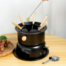 Cheese and Chocolate Fondue Set Stainless Steel Pot with 6