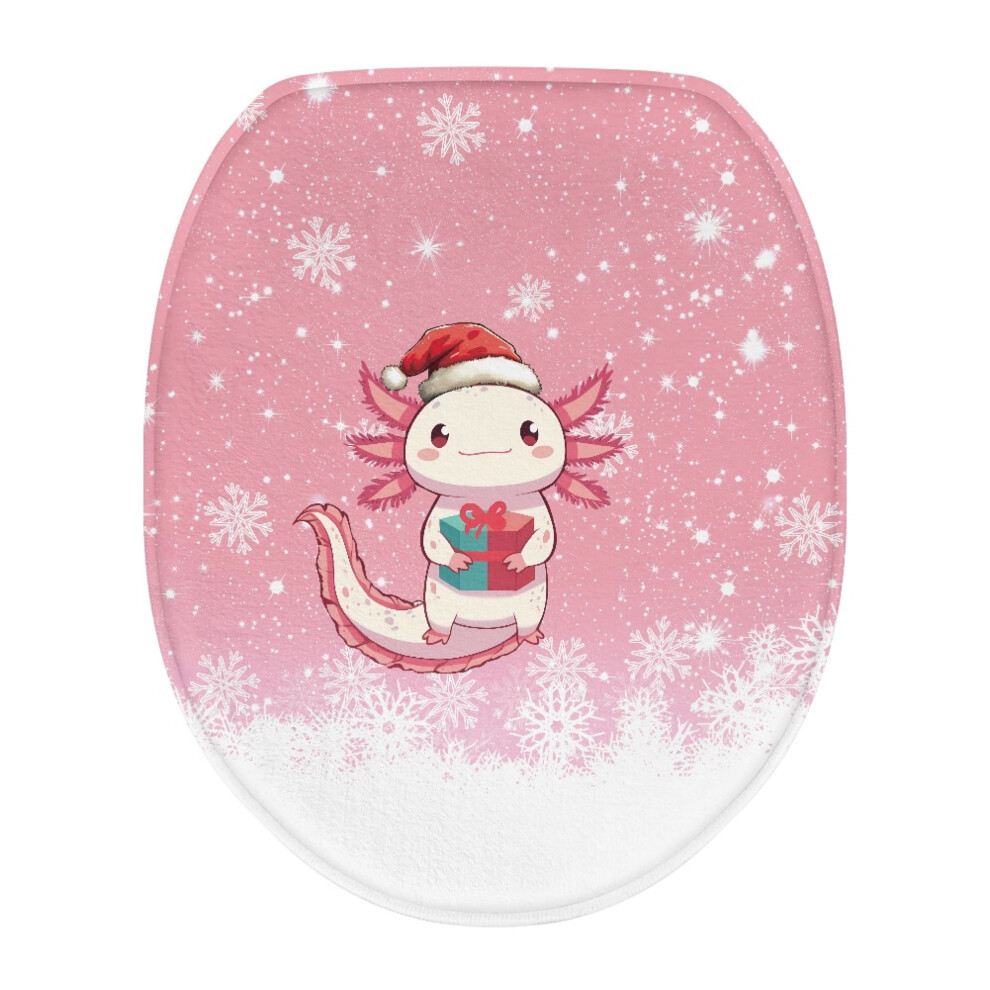 Axolotl Christmas Toilet Seat Cover Snowflake Design For 9180435716095