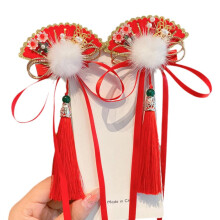 Polyester Hair Clips Red Cute Chinese New Year