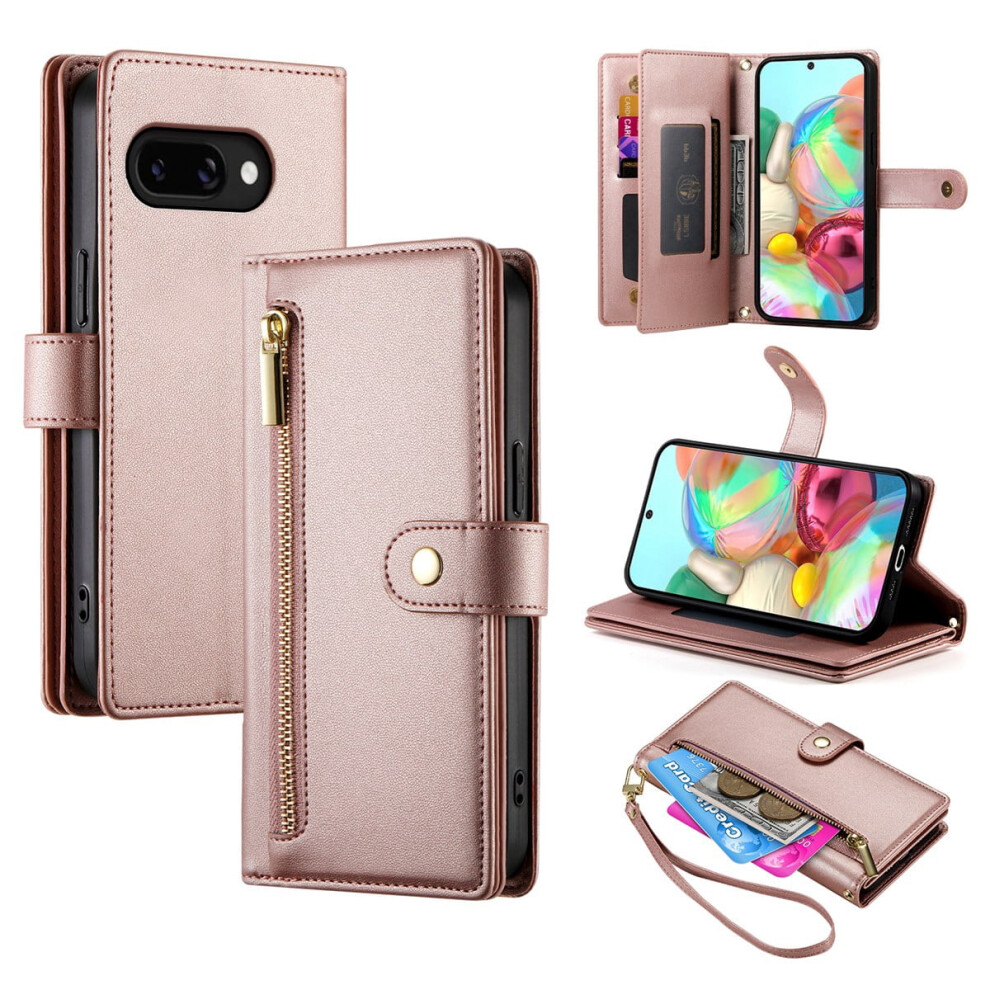 Google Pixel 9A Leather Wallet Case With Card Holder 9087558947927