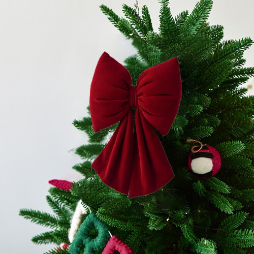 Red Velvet Christmas Bow Ornament Extra Large