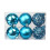 Blue Plastic Christmas Ball Ornaments Set 6 pcs 1