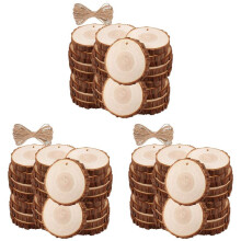 90 StüCk Unfertige Holz Scheiben mit Rinde zum Basteln Holz Kit Kreise Holz Scheiben für DIY Basteln Hochzeits Schmuck