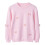 Girls' Plain Crew Neck Sweater Pink Size 9-10T 1
