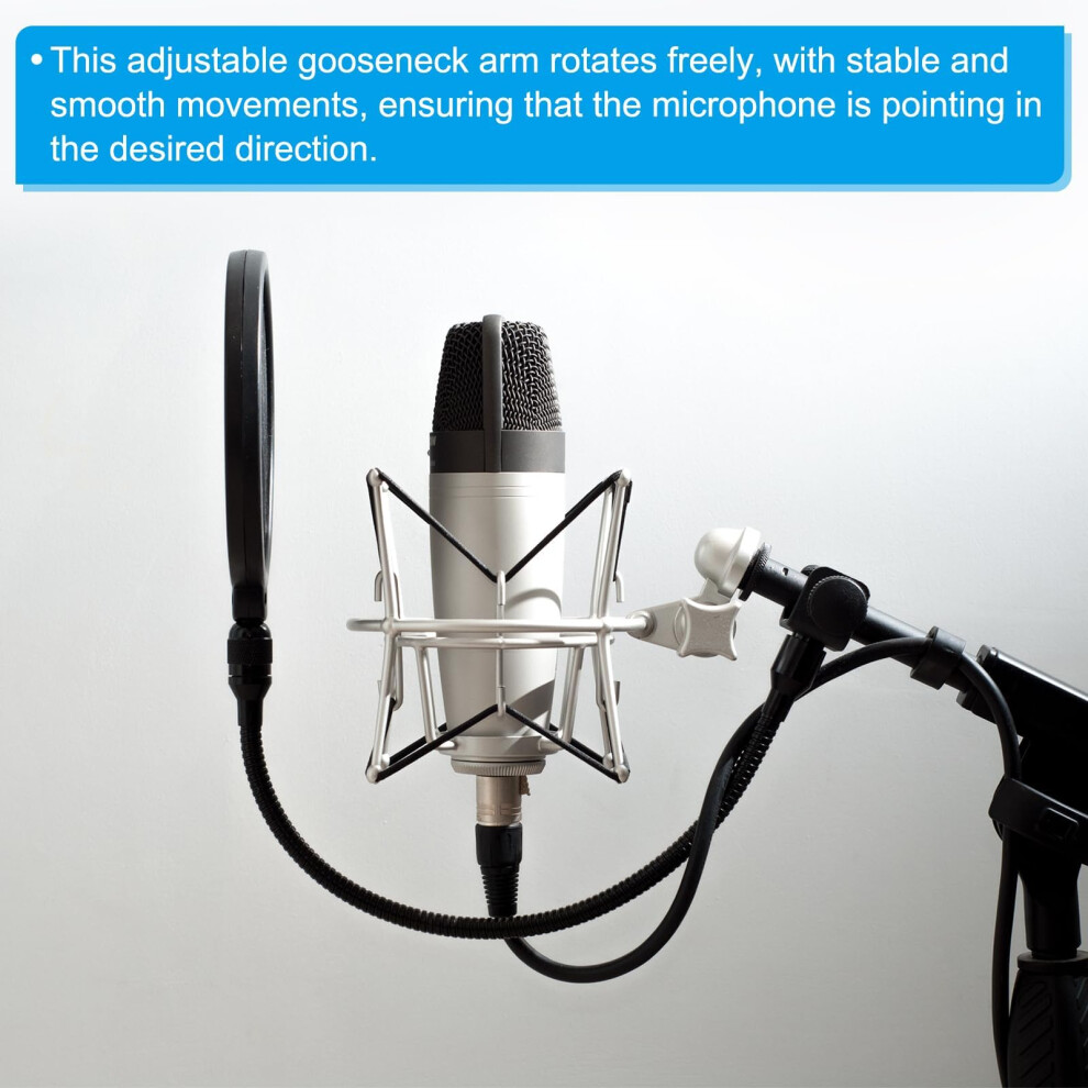 Patikil 13" Microphone Gooseneck, 5/8"-27 Thread Metal Universal Hose