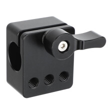 Einzelloch-Stangenklemme (15 mm) mit 1/4"-20-Befestigungsgewinde für Kameragriff-Käseplatten, DSLR-Rig-Stangenverlängerungsstütze