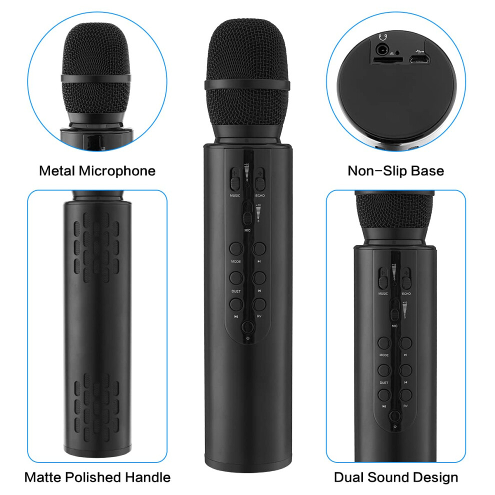 Aceshop Karaoke Wireless Microphone Portable Handheld Bluetooth Speake