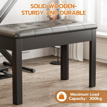 JOINATRE Duet Piano Bench with Hidden Storage,Heavy-Duty Wooden Keyboa