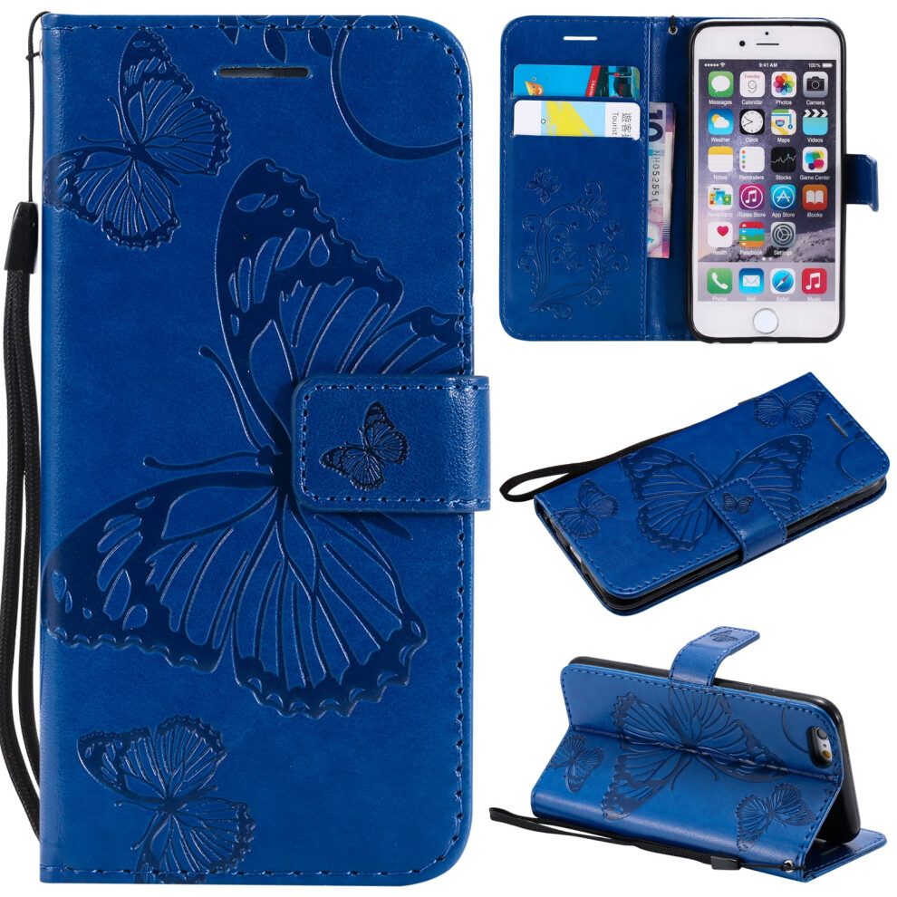 Iphone 6 Plus/6S Plus Pu Leather Flip Wallet Case With Blue 9087558967871