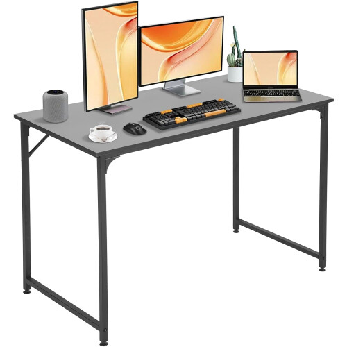 Computer Desk 47 Inch Black Metal Frame Study Table