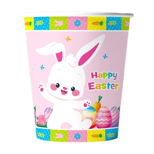 Easter Bunny Paper Cups Disposable 10pcs