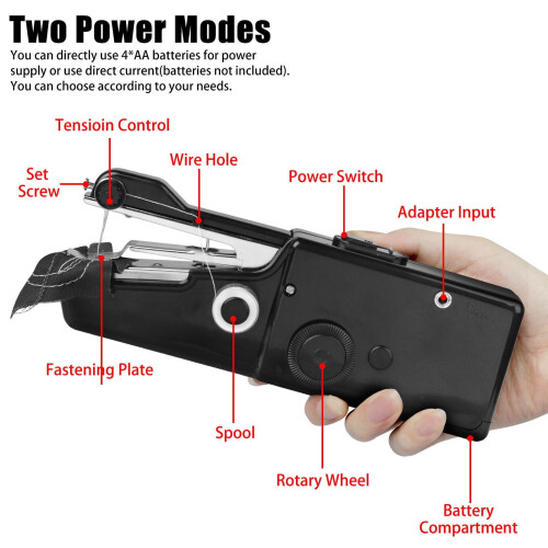 TASHHAR Electric Handheld Sewing Machine Mini Portable 2