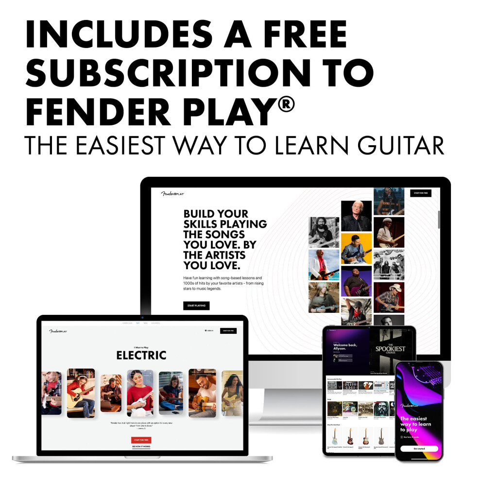 Fender Squier By Affinity Stratocaster Electric Guitar, Easy-To-Play N