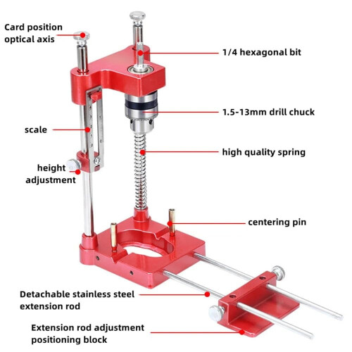 Aluminum Alloy Pocket Hole Jig Adjustable Drill Guide for 2
