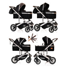 Baby 3 in 1 Travel System Pram with Car Seat Stroller 3 in 1 Buggy Pushchair Chi
