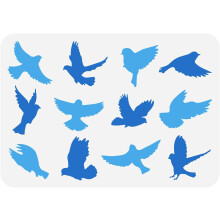 Flying Birds Stencil Animal Theme 8.3 x 11.7 Inch