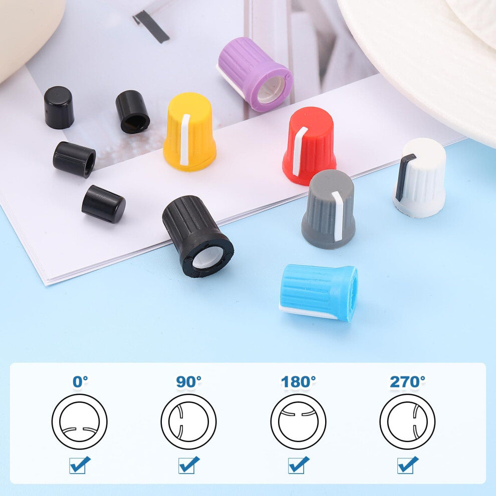 Sourcing Map 5Pcs Potentiometer Knobs,D-Shaft Replacement Rubber Poten