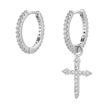 Asymmetric Cross Hoop Dangle Earrings for Women and Men