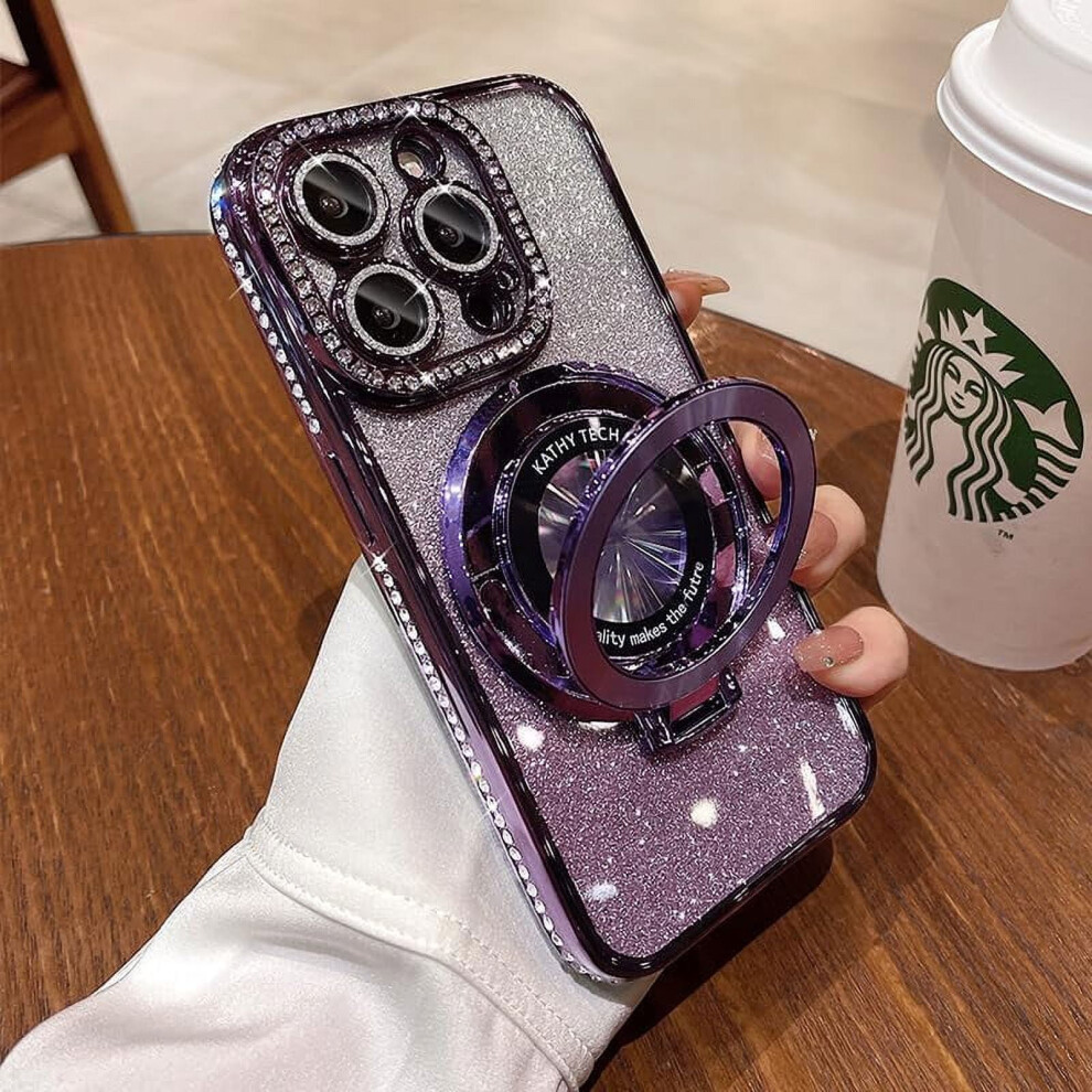 Magnetic Kickstand Case With Glitter Lens Protector And 9170372696345