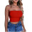 Asdoklhq Women's Solid Tube Top Red M 1