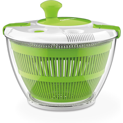 Salad Spinner Green with Bowl and Mesh Basket