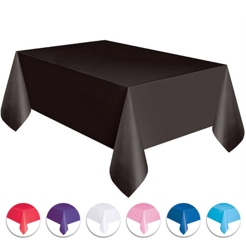 Plastic Rectangle Tablecloth Black 6 ft x 4.5 ft