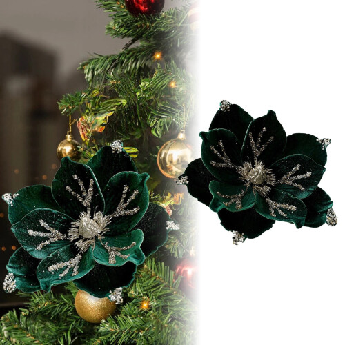Stella di Natale artificiale in tessuto glitterato 9.4