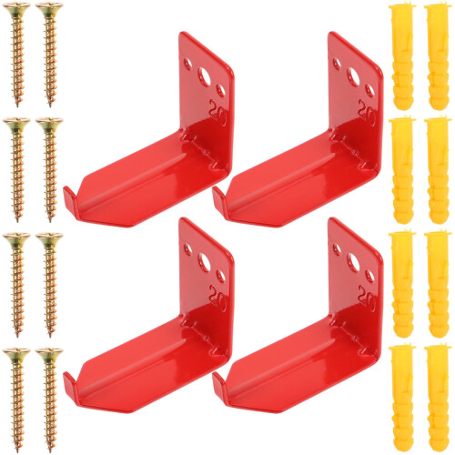 OUNONA red metal fire extinguisher bracket with hook design