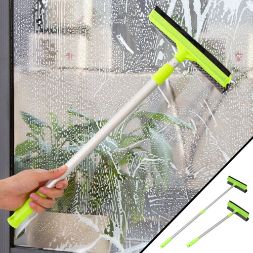 2-in-1 Window Scraper with Retractable Handle and
