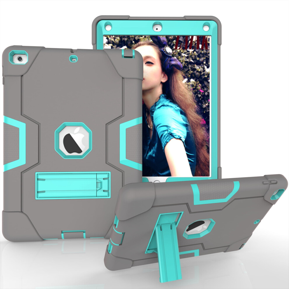 Ipad 5Th & 6Th Gen Heavy Duty Shockproof Stand Case Gray 941196157195