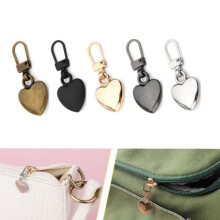 Heart-Shaped Zipper Pulls Multicolor 5 pcs