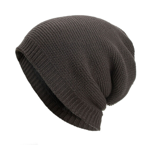 Vintermössa i bomull, unisex fleece, stickad mössa, grå