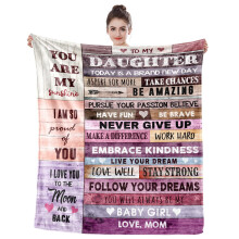 Roze fleece deken 'Ik hou van je tot de maan en terug' 60x80