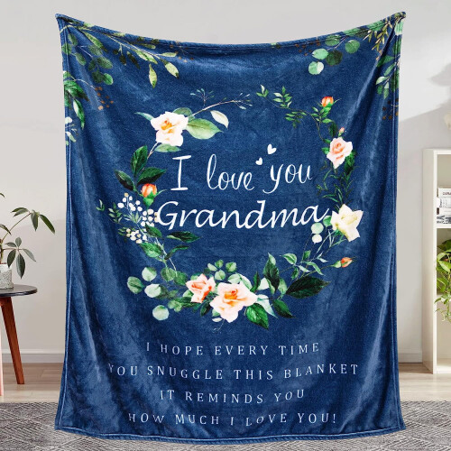 Soft Blue Throw Blanket for Grandma 40"x50"